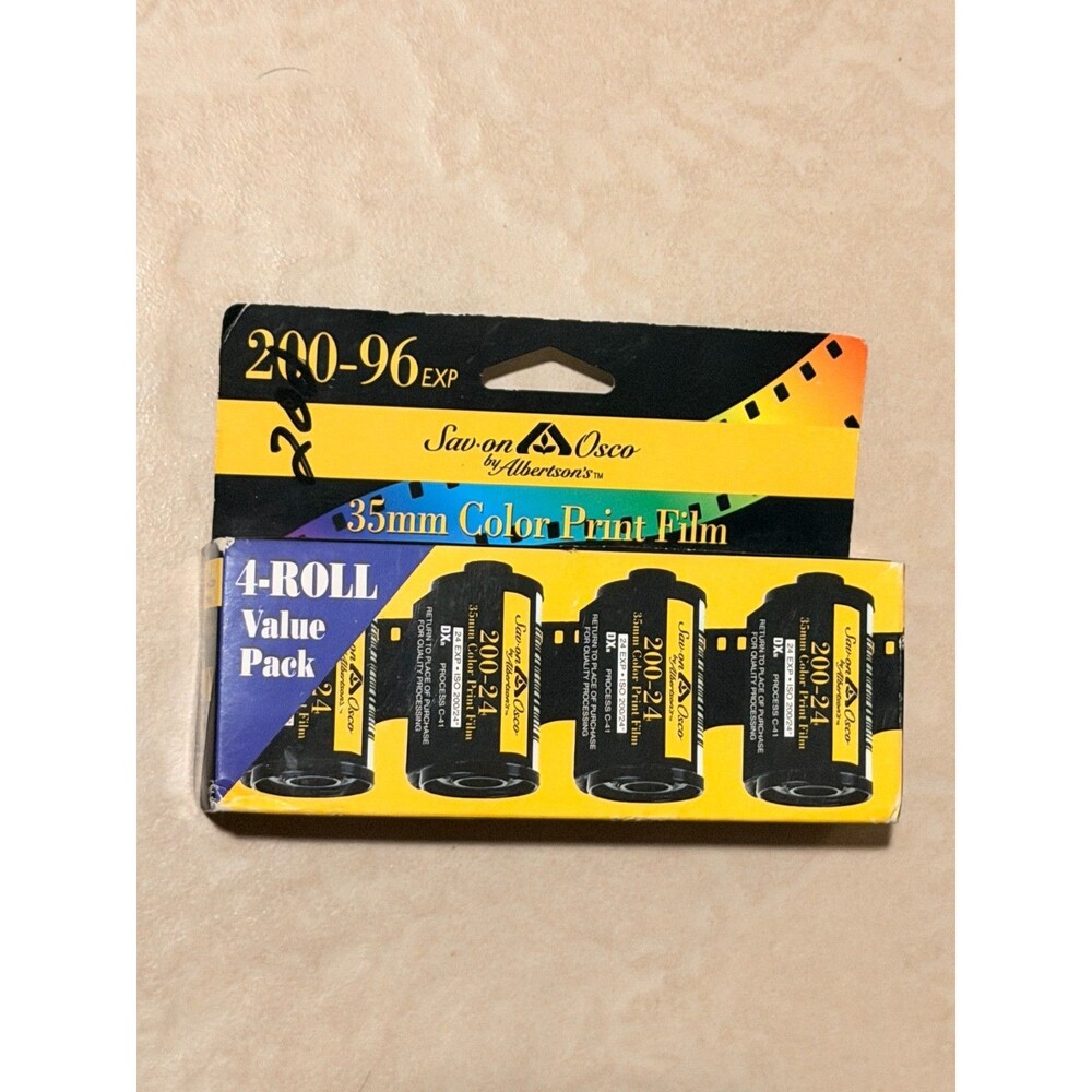Vintage Expired 35mm Film Sav-on Osco ISO 200 4 Roll Value Pack Exp July 2004 NO